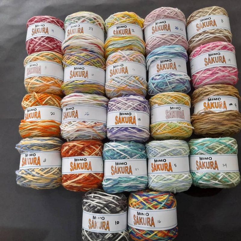 Mimo Sakura colourful yarn collection